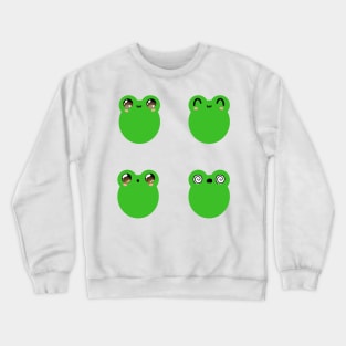 Cute frog face expressions v2 Crewneck Sweatshirt